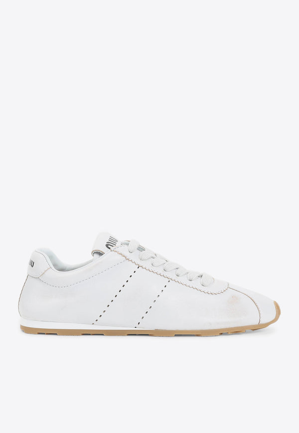 Bleached Nappa Leather Low-Top Sneakers