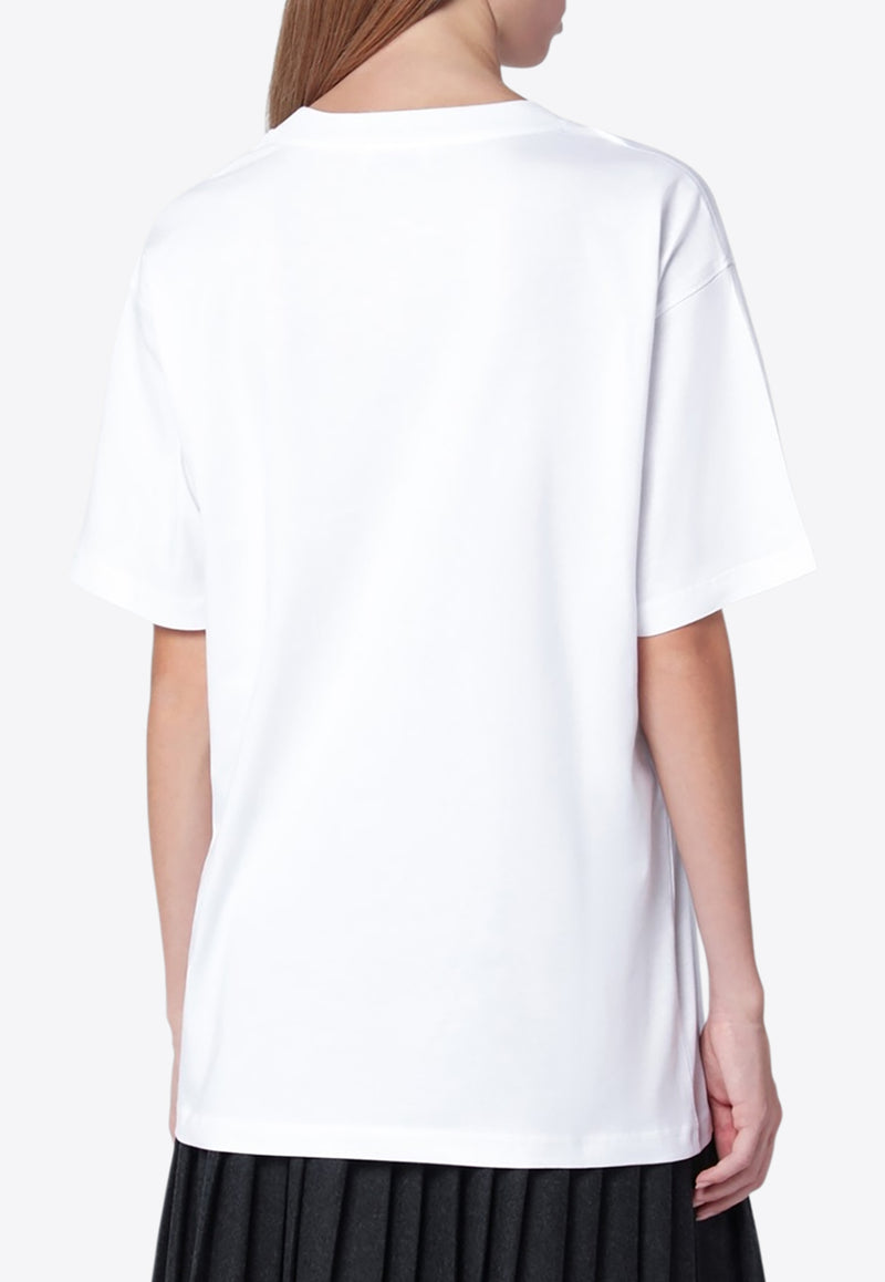 Moschino Printed Crewneck T-shirt White 07195441/R_MOSCH-1001