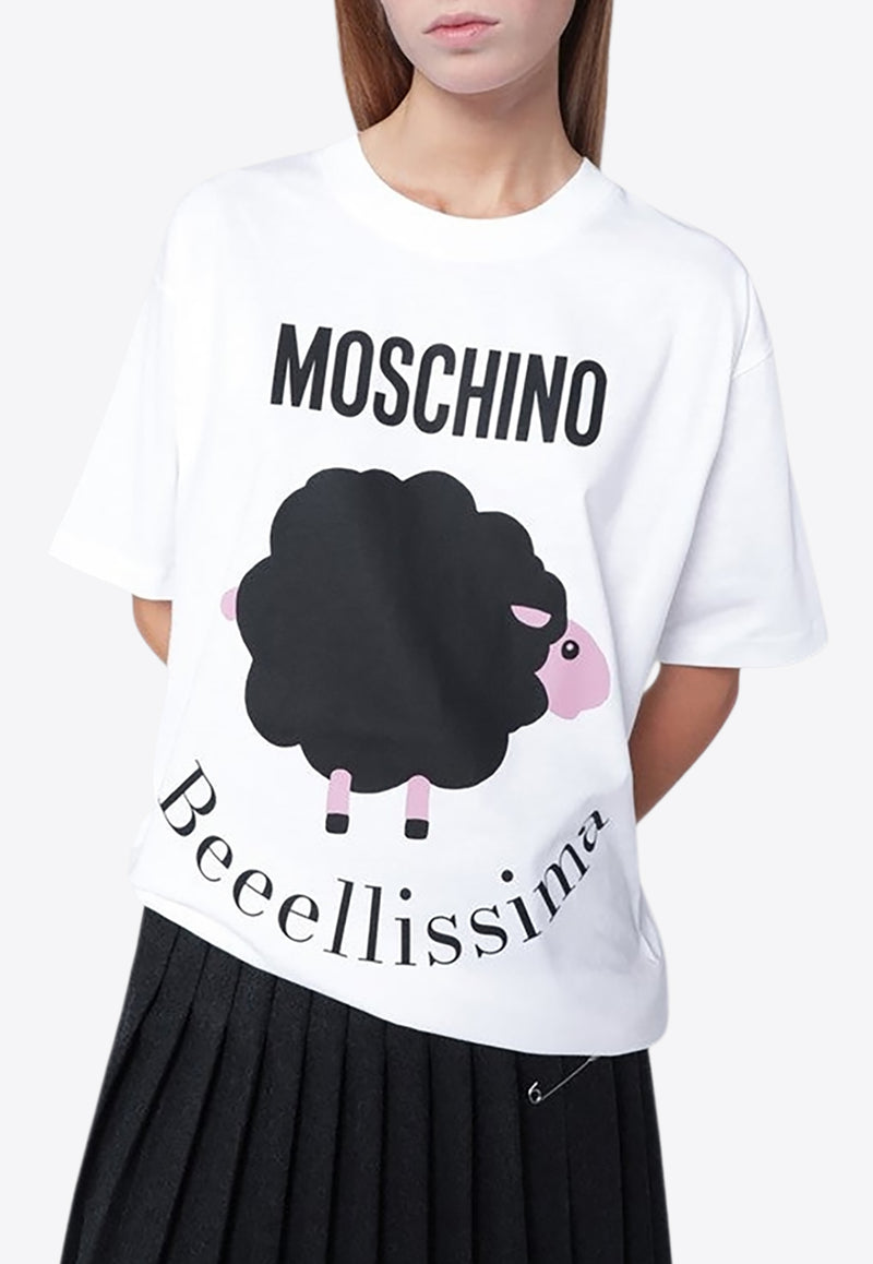 Moschino Printed Crewneck T-shirt White 07195441/R_MOSCH-1001