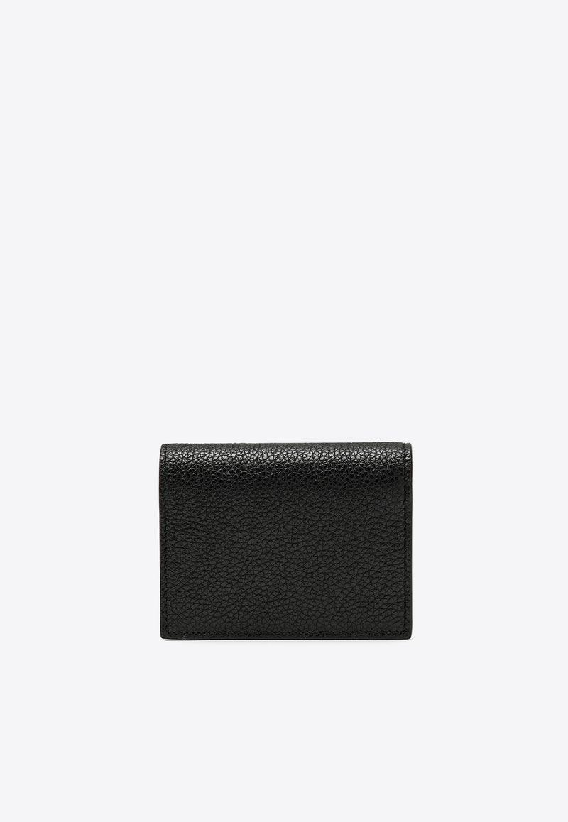 Salvatore Ferragamo Small Gancini Hammered Leather Wallet Black 0736967LE/O_FERRA-NR
