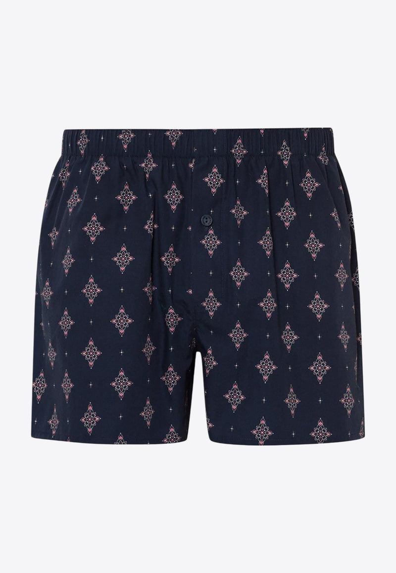 Hanro Fancy Woven Printed  Boxers Navy 074013-2195MULTICOLOUR