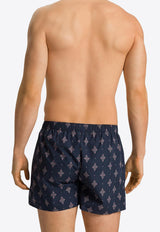 Hanro Fancy Woven Printed  Boxers Navy 074013-2195MULTICOLOUR