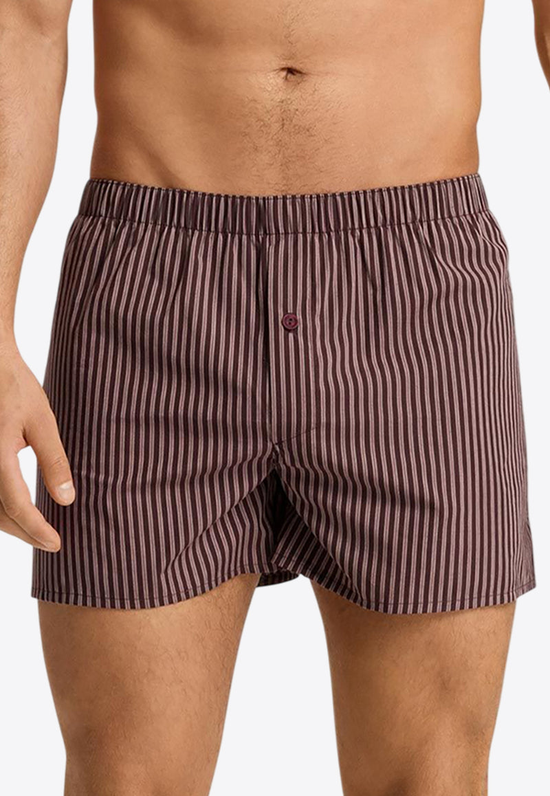 Hanro Fancy Woven Stripe Boxers Maroon 074013-2863MAROON