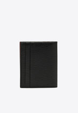 Salvatore Ferragamo Gancini Hammered Leather Cardholder Black 0740946LE/O_FERRA-NE