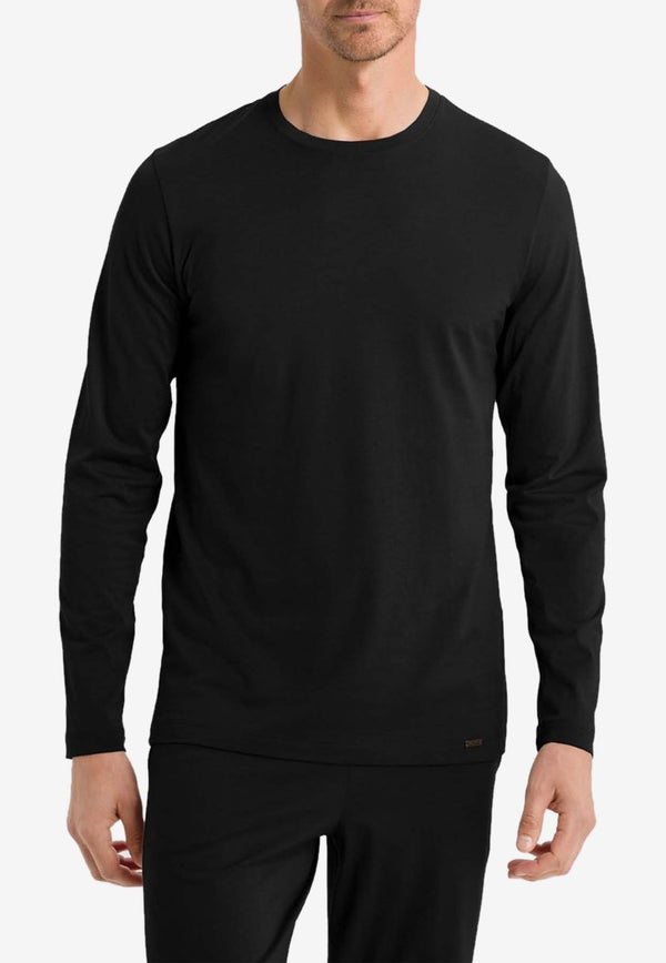 HANRO Basic Long-Sleeved T-shirt Black 075431-0019BLACK