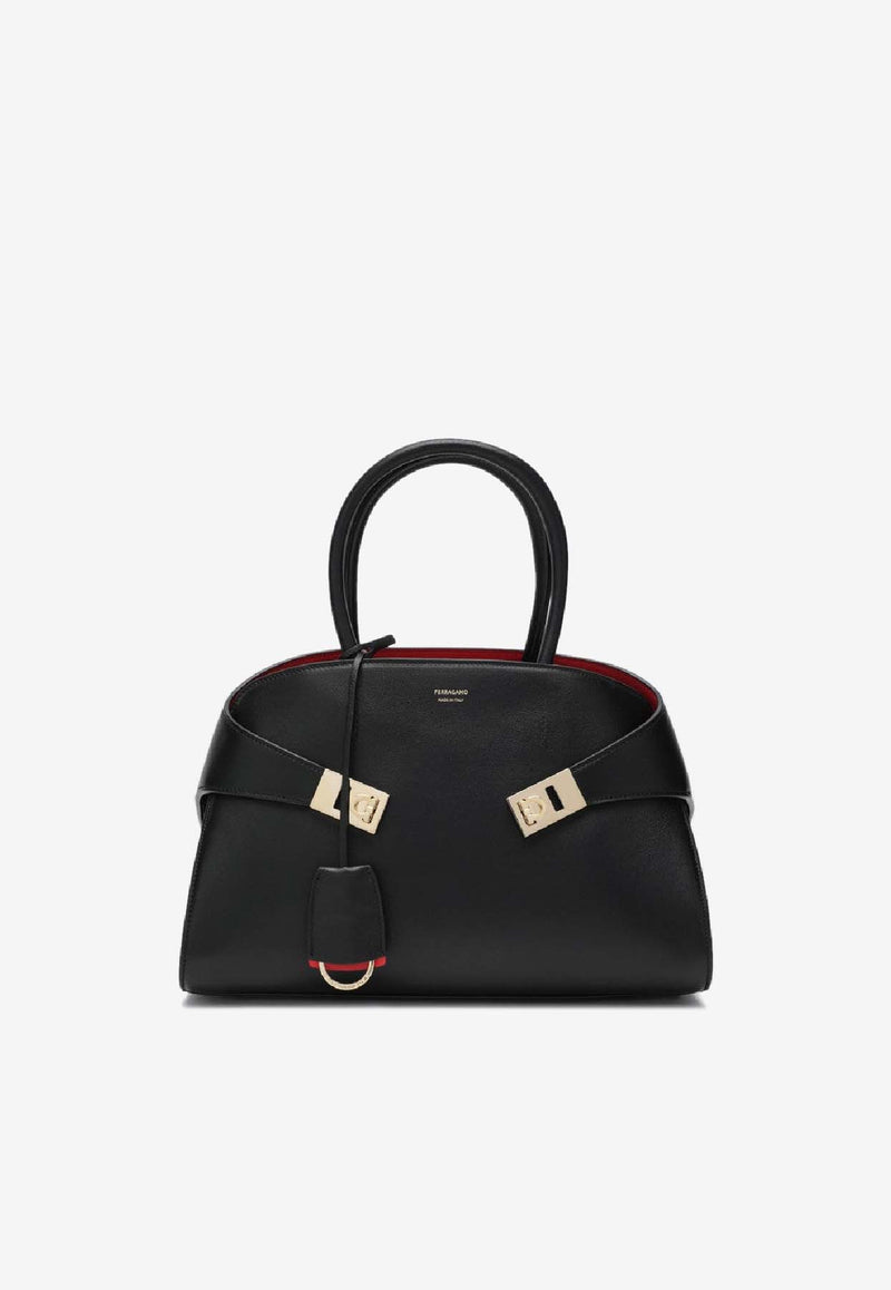 Ferragamo Medium Hug Tote Bag Black 0767814LE/S_FERRA-NF