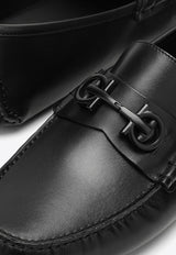 Salvatore Ferragamo Grazioso Gancini Calf Leather Loafers Black 07680433ELE/O_FERRA-NR
