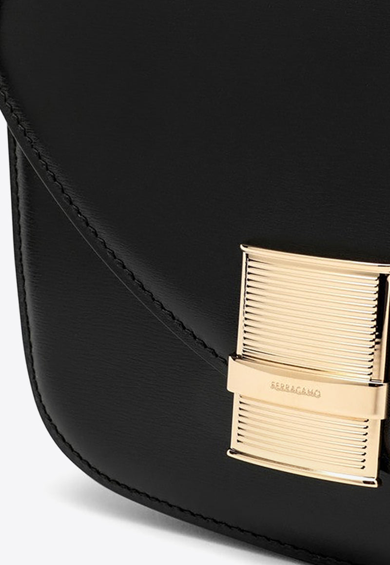 Salvatore Ferragamo Small Fiamma Leather Shoulder Bag 0769385LE/O_FERRA-NR