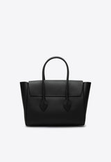 Salvatore Ferragamo East-West Classic Tote Bag in Hammered Leather Black 0769690LE/P_FERRA-NR