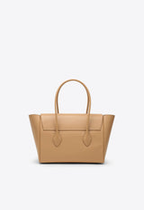 Salvatore Ferragamo Large Classic East-West Tote Bag in Hammered Leather Camel 0770538LE/O_FERRA-LC