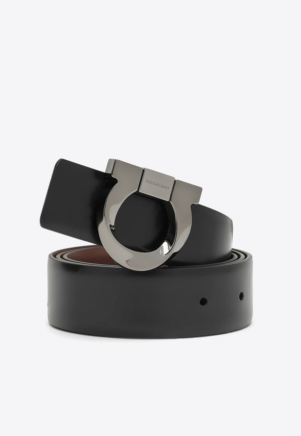 Salvatore Ferragamo Gancini Reversible Leather Belt Black 0770934LE/O_FERRA-NC