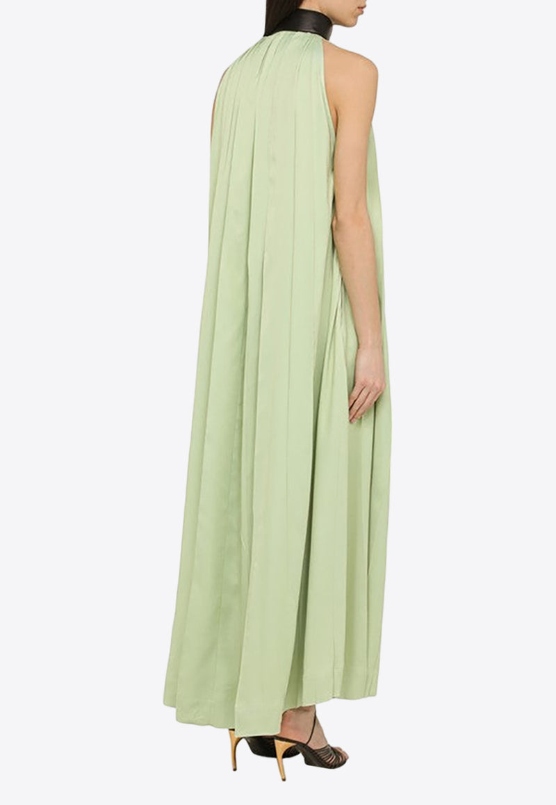 Salvatore Ferragamo Contrasting Collar Maxi Dress Green 0773214VI/O_FERRA-VE