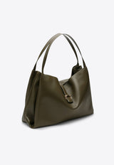 Salvatore Ferragamo Large Calf Leather Tote Bag Olive 0777340LE/P_FERRA-NO