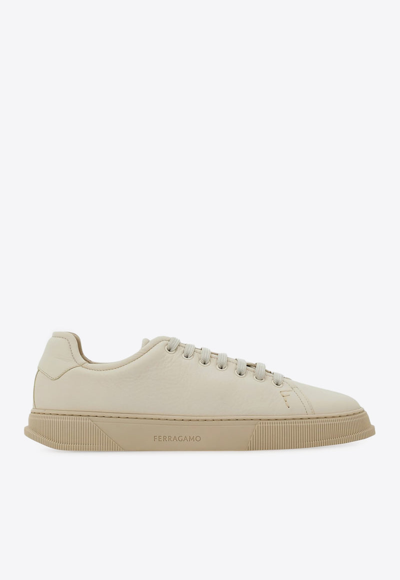 Ferragamo Bruce Calf Leather Sneakers  Cream 0778859MLE/Q_FERRA-MA