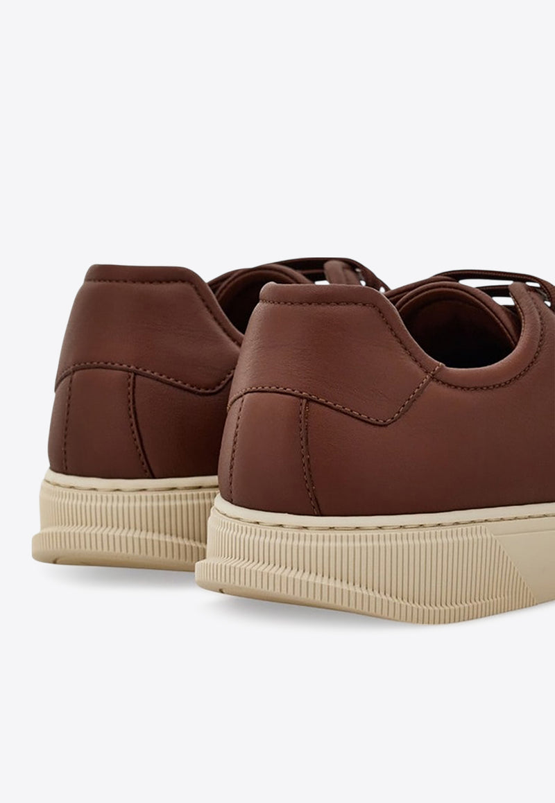 Ferragamo Calf Leather Low-Top Sneakers Brown 0778860MLE/Q_FERRA-MI