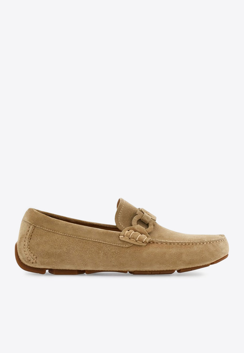 Ferragamo Byte Gancini Suede Loafers Sand 07824073ELE/Q_FERRA-SN
