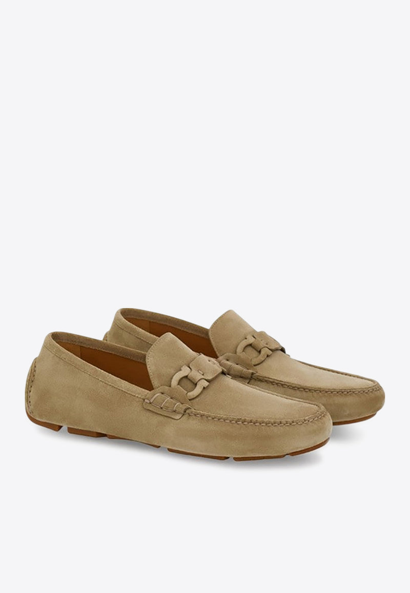 Ferragamo Byte Gancini Suede Loafers Sand 07824073ELE/Q_FERRA-SN