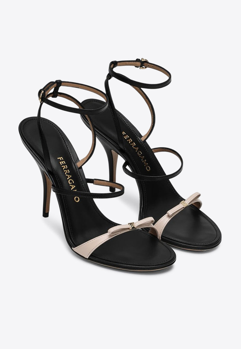 Salvatore Ferragamo Ariel 95 Leather Sandals Black 07828571CLE/Q_FERRA-NB