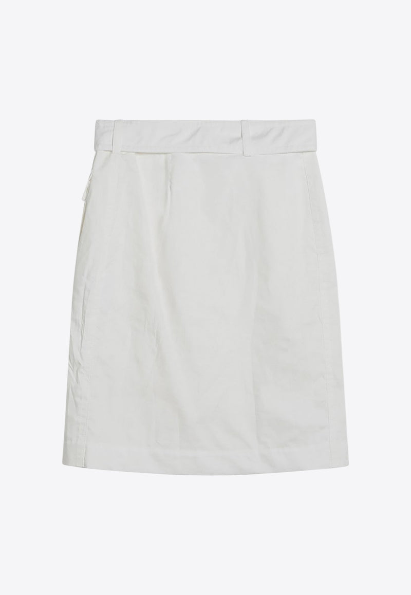 Ferragamo Mini Wrap Skirt in Cotton Blend White 0783849CO/Q_FERRA-BI