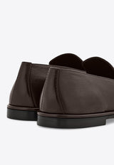 Ferragamo Brian Square-Toe Leather Loafers Brown 07840943ELE/Q_FERRA-TM