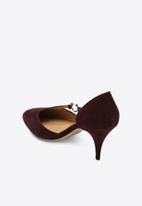Ferragamo Moreen 70 Suede D'Orsay Pumps Bordeaux 07849381CSUE/R_FERRA-DB