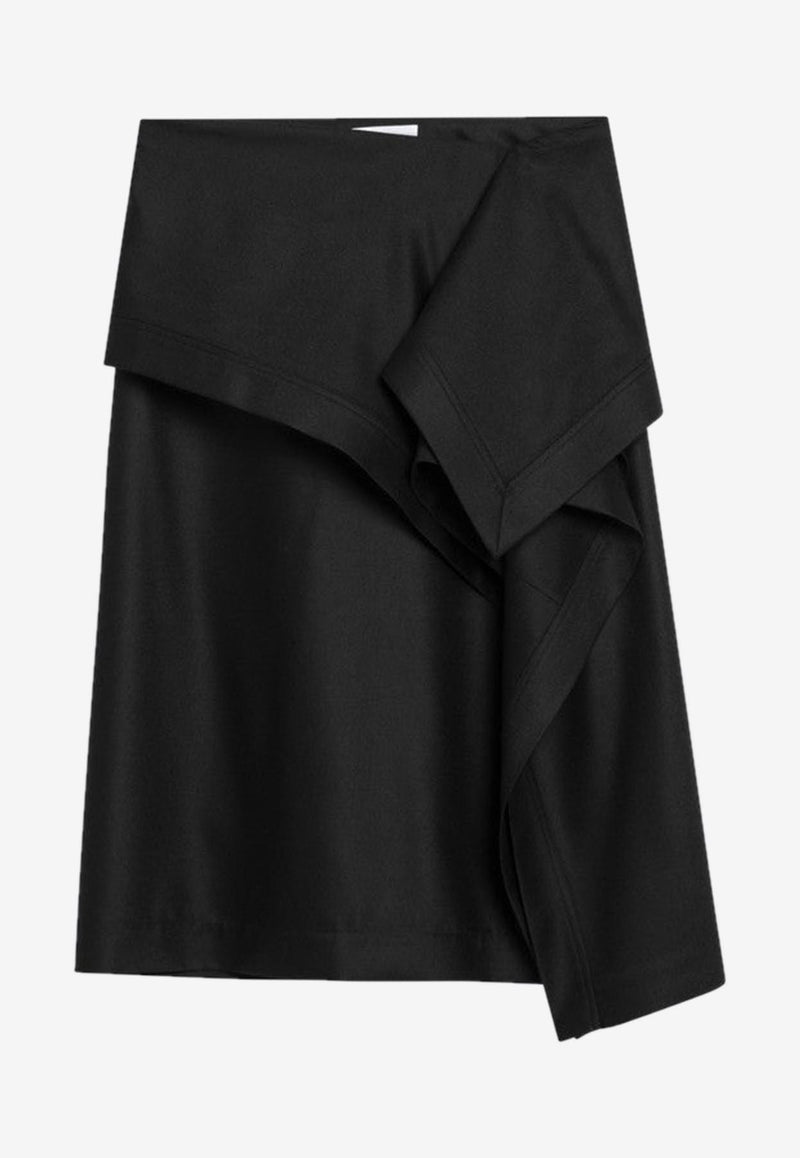 Ferragamo Asymmetric Wool Skirt Black 0785522WO/R_FERRA-NR