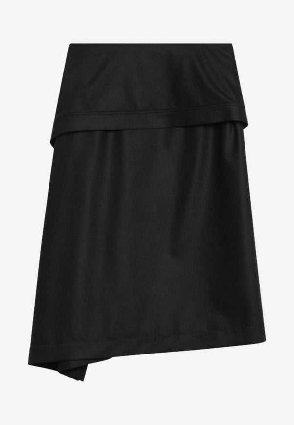 Ferragamo Asymmetric Wool Skirt Black 0785522WO/R_FERRA-NR