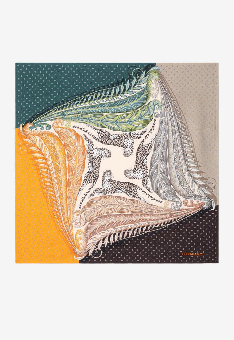 Ferragamo Madras Print Silk Scarf Multicolor 0785658SI/R_FERRA-VM