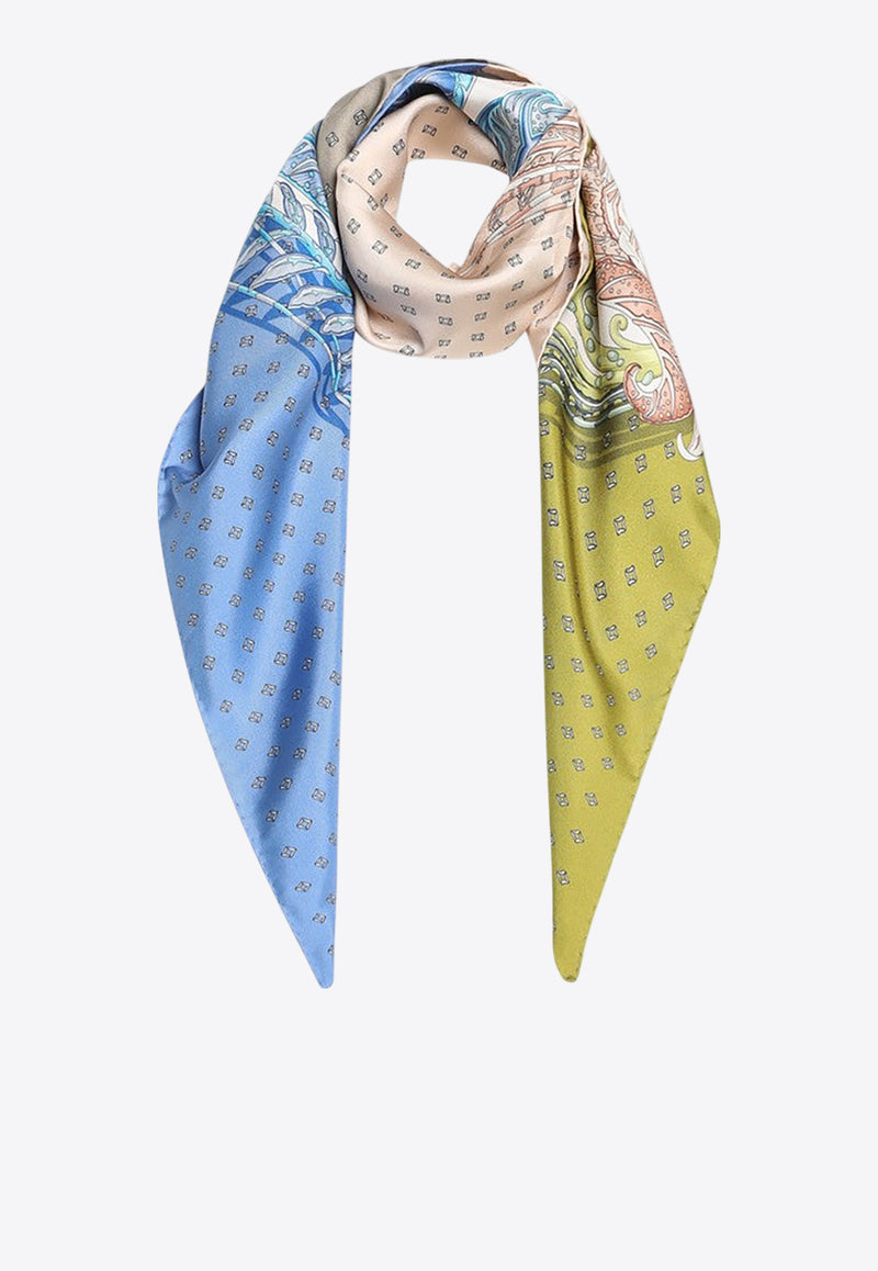 Ferragamo Madras Print Silk Scarf Multicolor 0785661SI/R_FERRA-VA