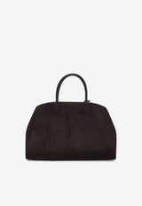 Ferragamo Large Hug Soft Suede Top Handle Bag Dark Brown 0785776LE/R_FERRA-TM