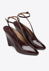 Ferragamo Arcadia 95 Patent Leather Wedge Sandals Plum 07875811CLE/R_FERRA-PL