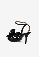 Ferragamo Ghilly 95 Flower Applique Sandals Black 07875961CSI/R_FERRA-NR