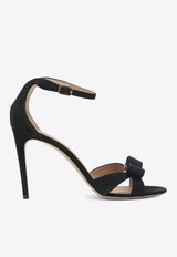 Ferragamo Roxy 90 Vara Bow Suede Sandals Black 07917871CSUE/S_FERRA-NB