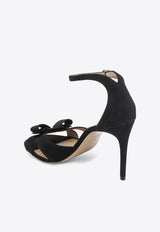 Ferragamo Roxy 90 Vara Bow Suede Sandals Black 07917871CSUE/S_FERRA-NB