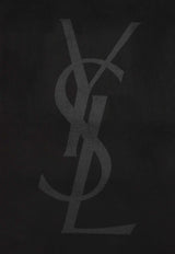 Saint Laurent Silk Scarf with Logo-Print Black
