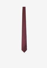 Brioni Silk Tie with Textured-Effect Bordeaux
