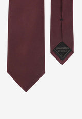 Brioni Silk Tie with Textured-Effect Bordeaux