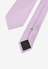 Brioni Silk Tie with Shiny-Effect Pink