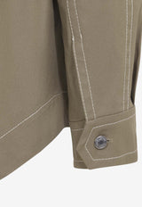 AMI PARIS Worker Long-Sleeved Overshirt Beige