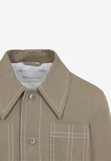 AMI PARIS Worker Long-Sleeved Overshirt Beige