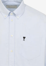 AMI PARIS Oxford Boxy Short-Sleeved Shirt Light Blue