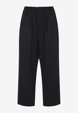 Y-3 Wool-Blend Wide-Leg Pants Black