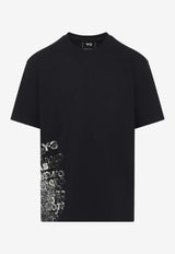 Y-3 Crewneck T-shirts with Logo-Print Black