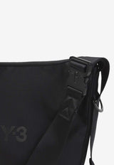 Y-3 Messenger Bag with Logo-Lettering Black