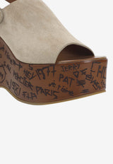Chloé Maxime Suede Wedge Sandals Sand