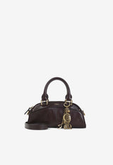 Chloé Leather Top Handle Bag with Charms Plum