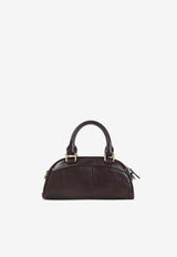 Chloé Leather Top Handle Bag with Charms Plum