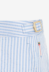 Striped Seersucker Bermuda Shorts