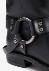 Knee-High Leather Buckle Boots