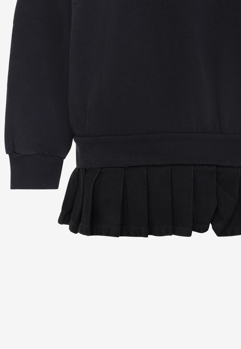 Logo-Embroidered Mini Hybrid Dress